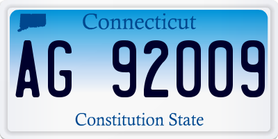 CT license plate AG92009