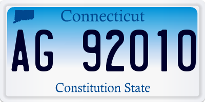 CT license plate AG92010