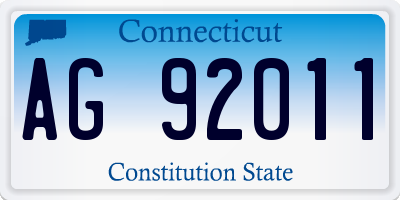 CT license plate AG92011