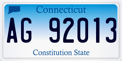 CT license plate AG92013