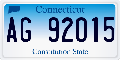 CT license plate AG92015