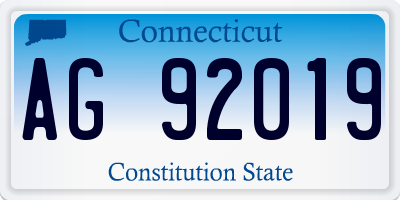 CT license plate AG92019