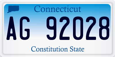 CT license plate AG92028