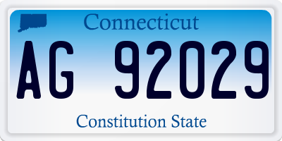 CT license plate AG92029