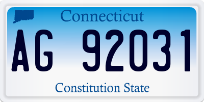 CT license plate AG92031