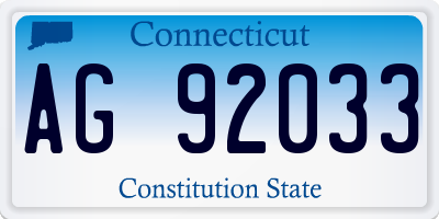 CT license plate AG92033