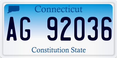 CT license plate AG92036
