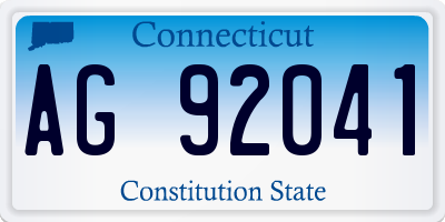 CT license plate AG92041
