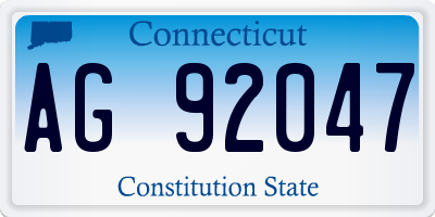 CT license plate AG92047
