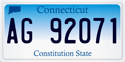 CT license plate AG92071