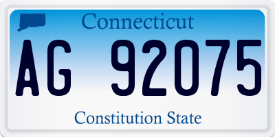 CT license plate AG92075