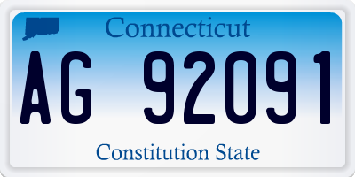 CT license plate AG92091