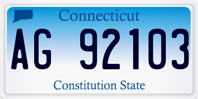 CT license plate AG92103