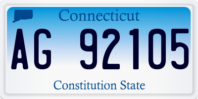 CT license plate AG92105