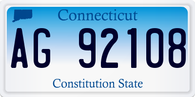 CT license plate AG92108