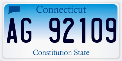 CT license plate AG92109