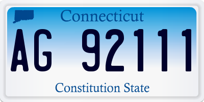 CT license plate AG92111