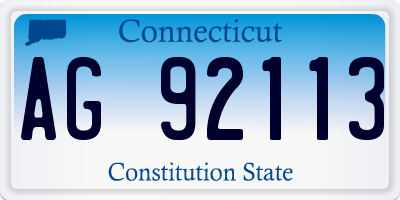CT license plate AG92113