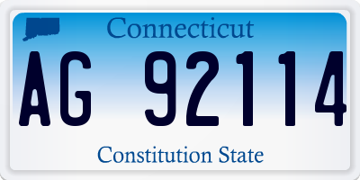 CT license plate AG92114