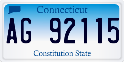 CT license plate AG92115