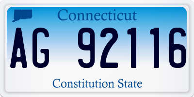 CT license plate AG92116