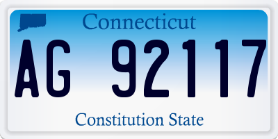 CT license plate AG92117