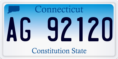 CT license plate AG92120