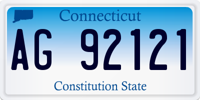 CT license plate AG92121