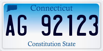 CT license plate AG92123