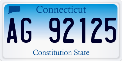 CT license plate AG92125