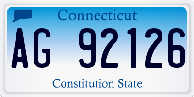 CT license plate AG92126