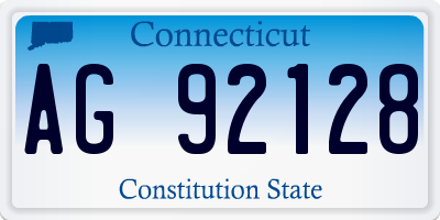 CT license plate AG92128