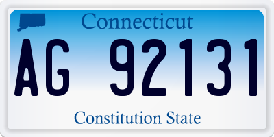 CT license plate AG92131