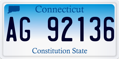 CT license plate AG92136