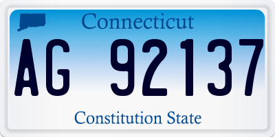 CT license plate AG92137