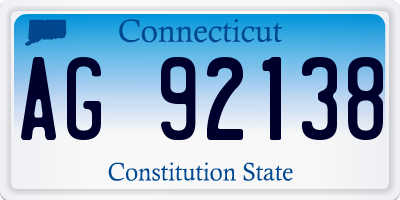 CT license plate AG92138