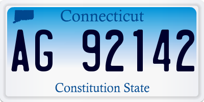 CT license plate AG92142