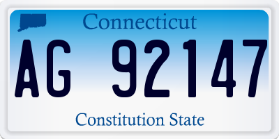 CT license plate AG92147