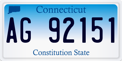 CT license plate AG92151