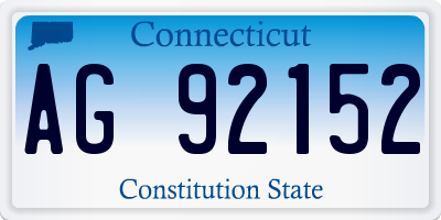 CT license plate AG92152