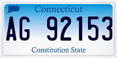 CT license plate AG92153