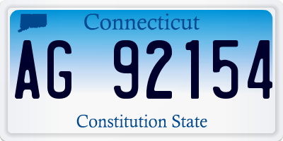 CT license plate AG92154
