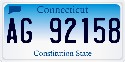 CT license plate AG92158