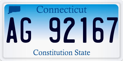 CT license plate AG92167