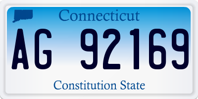 CT license plate AG92169
