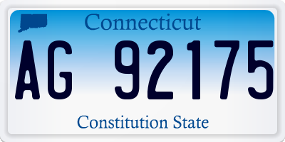CT license plate AG92175