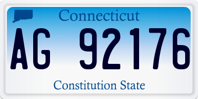 CT license plate AG92176