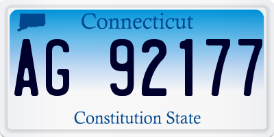 CT license plate AG92177