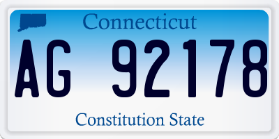 CT license plate AG92178