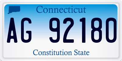 CT license plate AG92180